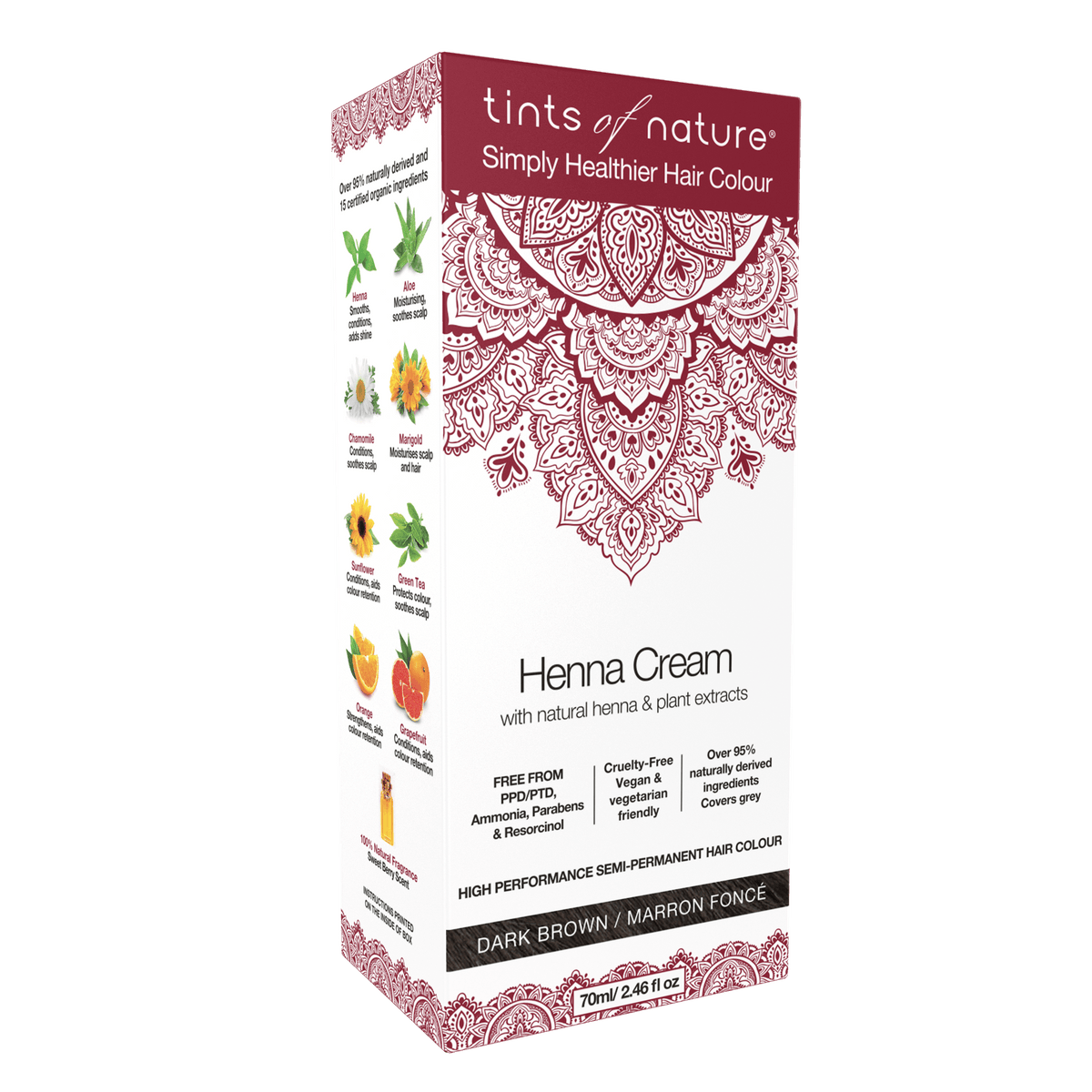 Tints of Nature Henna Hårfarge Krem | Dark Brown
