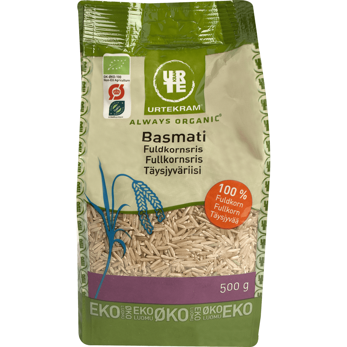 Urtekram Fullkorns Basmatiris Økologisk | 500 g fra Urtekram