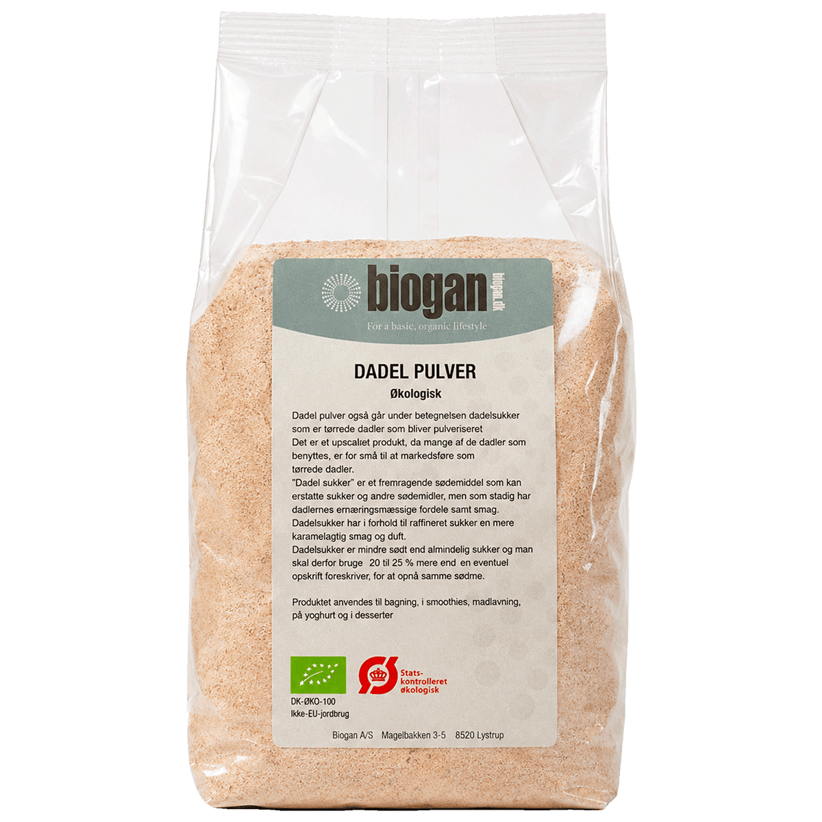 Biogan Daddel Pulver Økologisk | 400 g