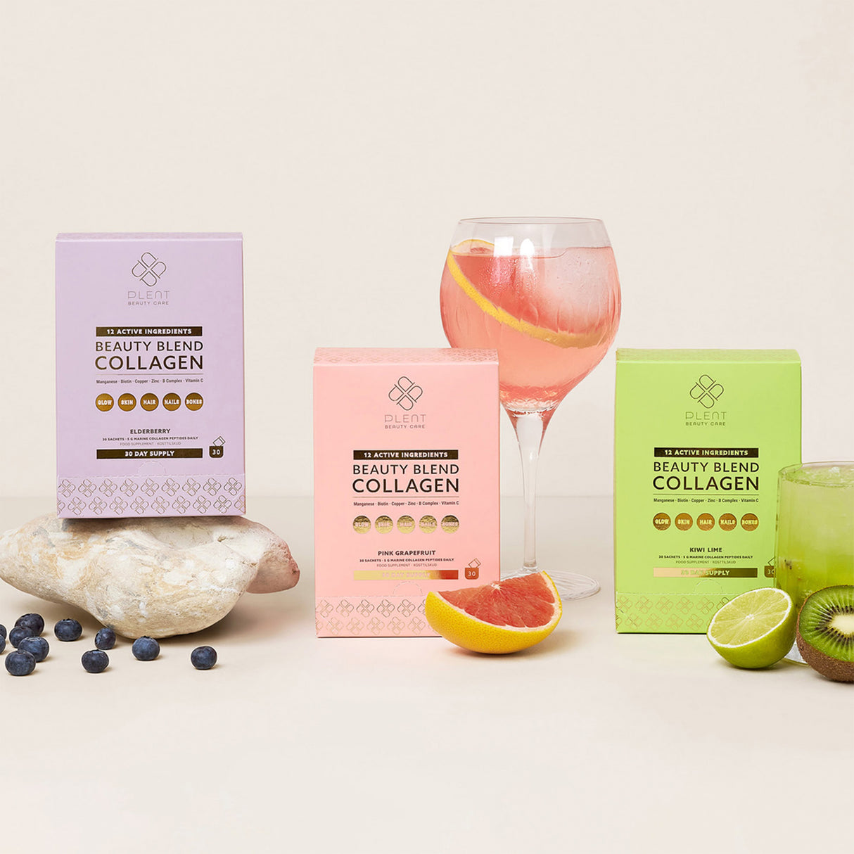 Plent Beauty Blend Collagen 30 x 5 g | Elderberry fra Plent