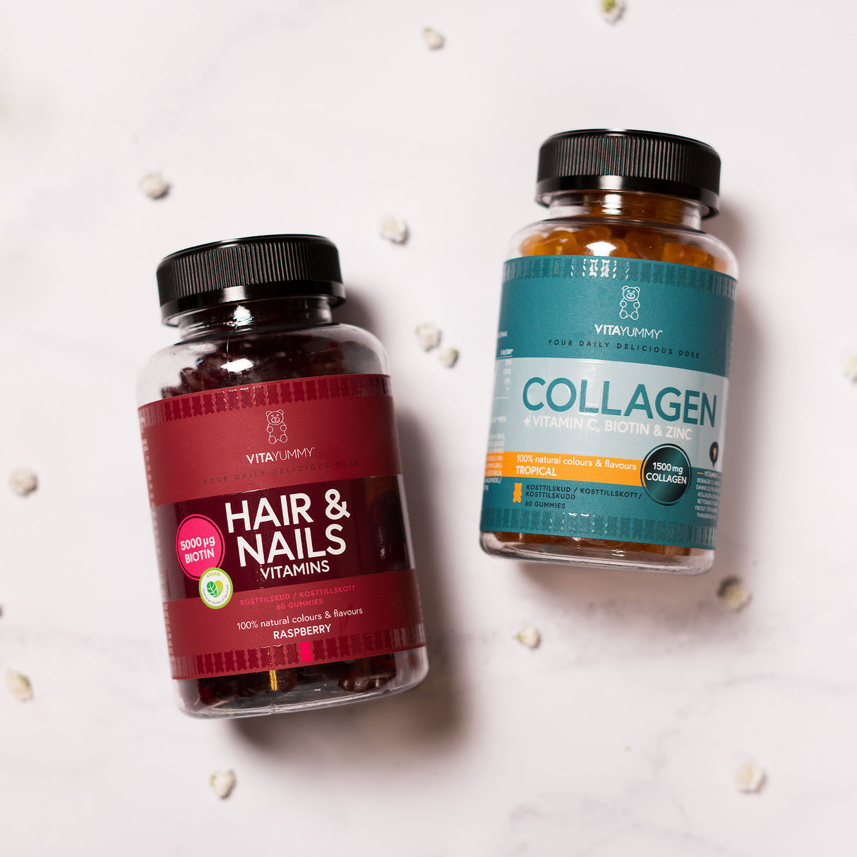 VitaYummy Hair & Nails Raspberry | 60 vingummi