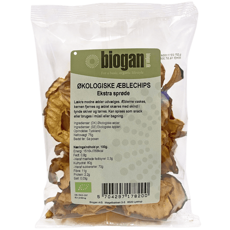 Biogan Eplechips Økologisk | 75 g