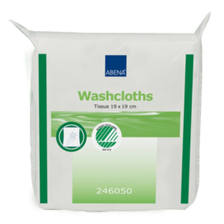 Vaskekluter 3-lags, 19x19cm i poser om 125 stk., engangs