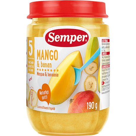 Fruktpuré med mango og banan fra 5 mnd.