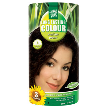 Henna Hårfarge Plus 4 Medium Brown Long Lasting Colour