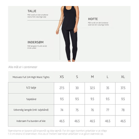 Bambus High Waisted Motivate Tights 3/4 Svart