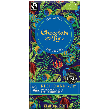Chocolate and Love Sjokolade Rich Dark 71% Økologisk fra | 80 g