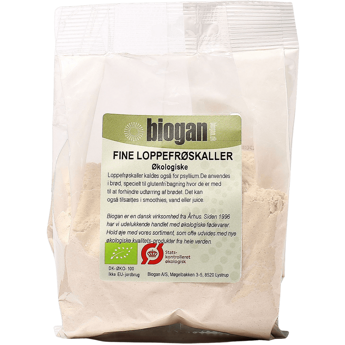 Biogan Finmalt Psyllium Husk Loppefrøskall Økologisk og Glutenfri | 200 g fra Biogan