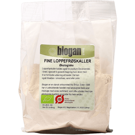 Biogan Finmalt Psyllium Husk Loppefrøskall Økologisk og Glutenfri | 200 g