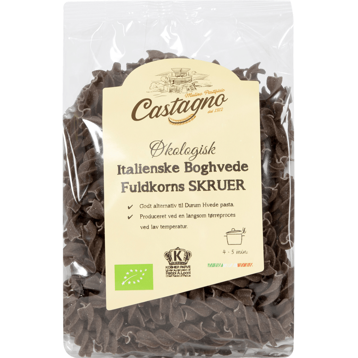 Castagno Fullkorn Bokhvete Skruer Økologisk | 250 g