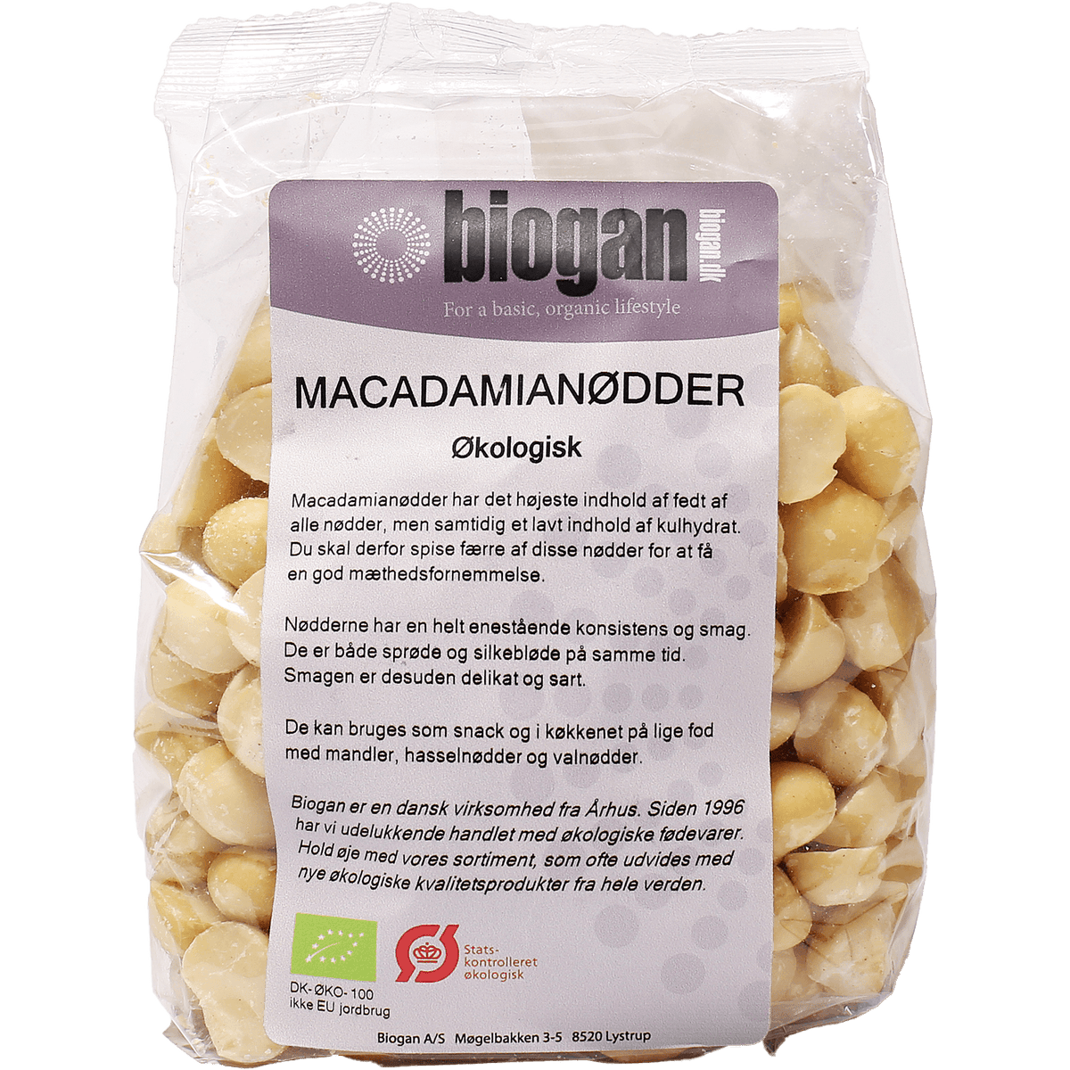 Biogan Rå Macadamianøtter Økologisk | 400 g fra Biogan