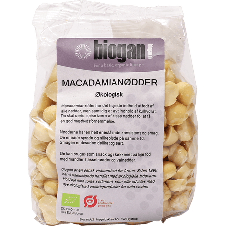 Biogan Rå Macadamianøtter Økologisk | 400 g fra Biogan