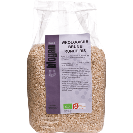 Biogan Brune Runde Ris Økologisk | 1 kg