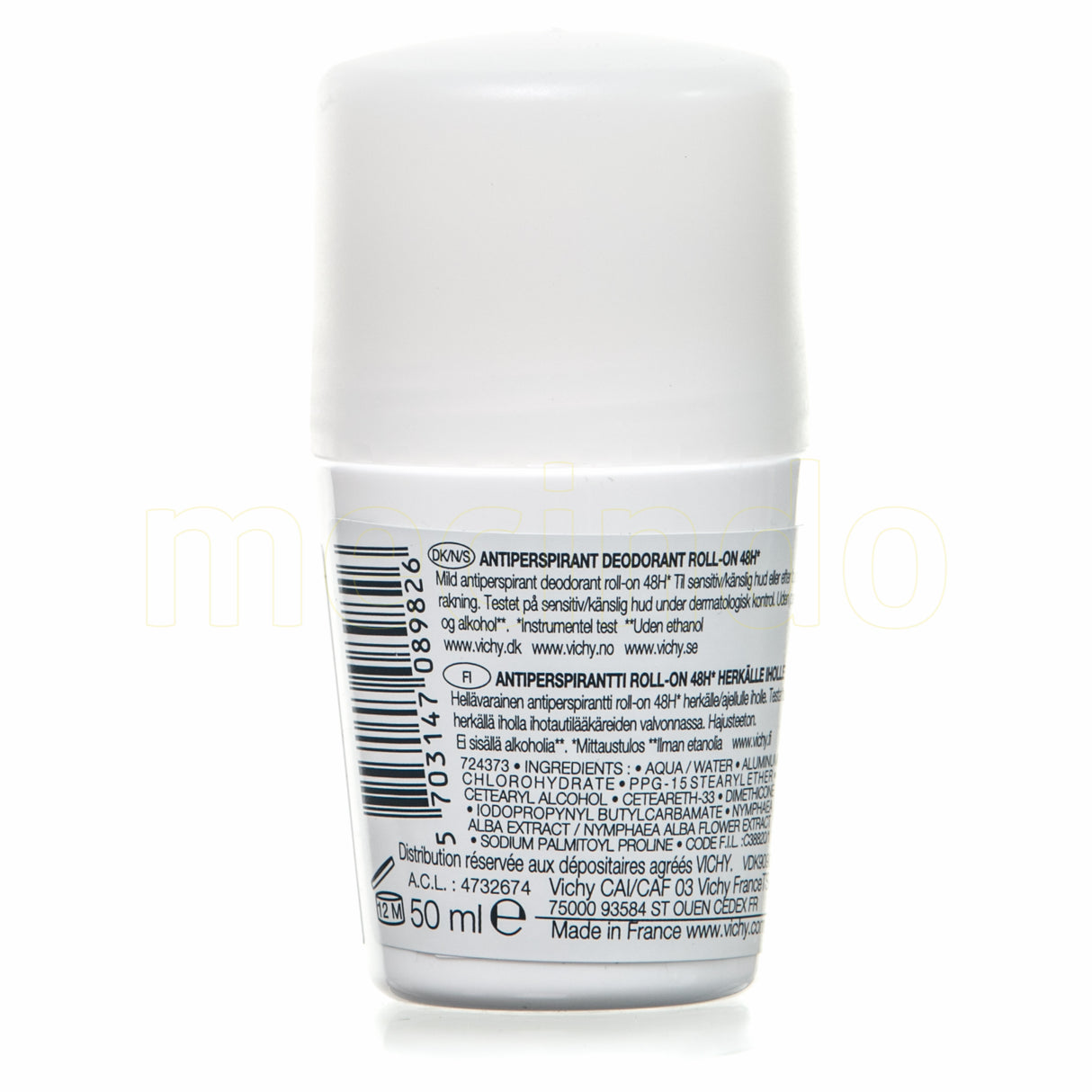 Vichy 48Hr Soothing AntiPerspirant Deo Roll-on Uparfymert fra Vichy