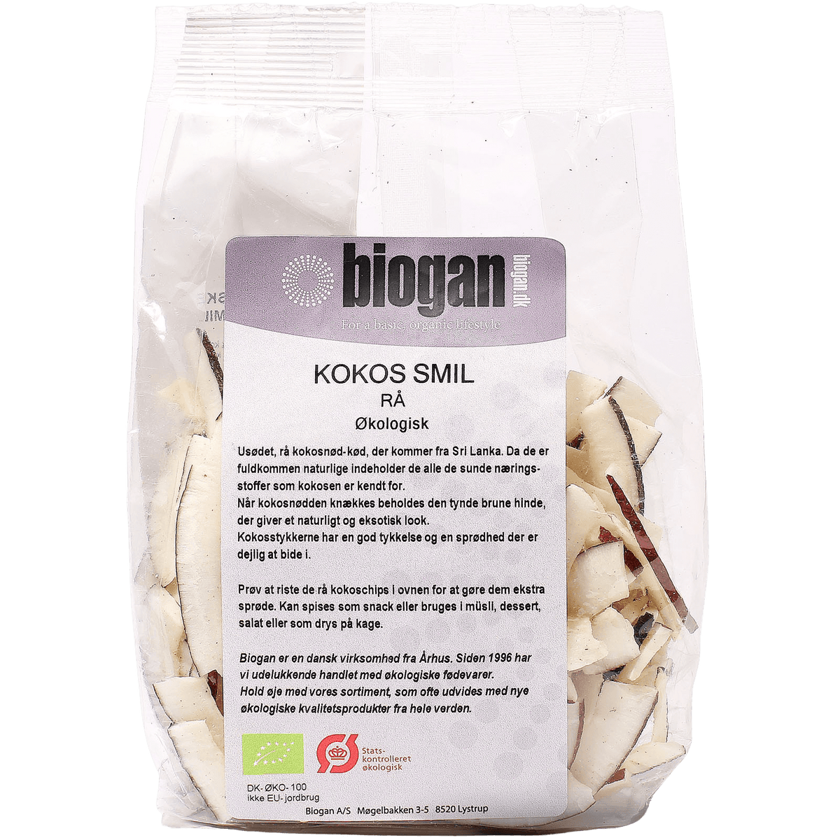 Biogan Rå kokos m. hinne Økologisk | 175 g