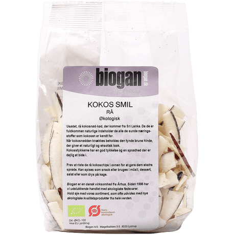 Biogan Rå kokos m. hinne Økologisk | 175 g