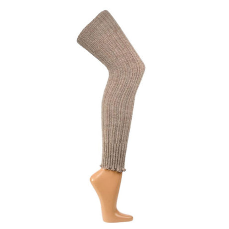 Overknee Leggvarmere med Ull & Alpakkaull - Beige