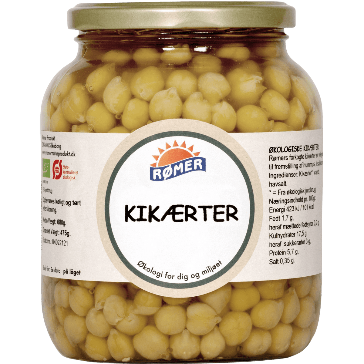 Rømer Kikerter i Vann Økologisk | 660 g