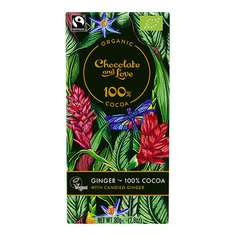 Sjokolade 100% Kakao med Kandisert Ingefær Øko