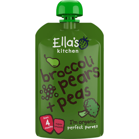 Ellas Kitchen Babymos 4 mnd+ Brokkoli, Pære & Erter Økologisk | 120 g