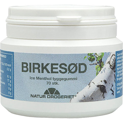 Tyggegummi med Bjørkesøt og Ice Menthol
