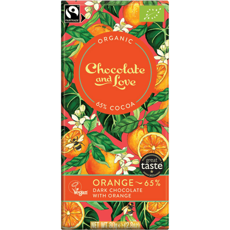 Chocolate and Love Sjokolade Orange 65% Økologisk fra | 80 g