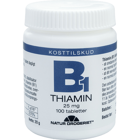 Natur-Drogeriet B1 vitamin 25 mg | 100 tabletter