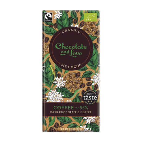 Chocolate and Love Sjokolade Coffee 55% Økologisk fra | 80 g fra Chocolate and Love
