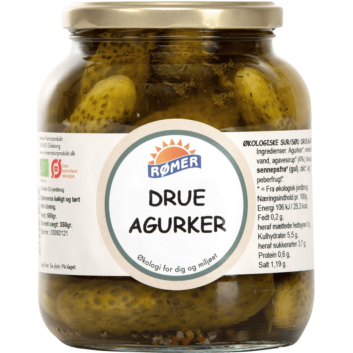 Rømer Agurker Sur, Søt Økologisk | 680 g fra Rømer