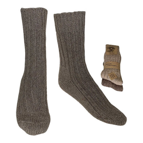 Alpakka Ullsokker Brun & Beige Tykke 2-pakk