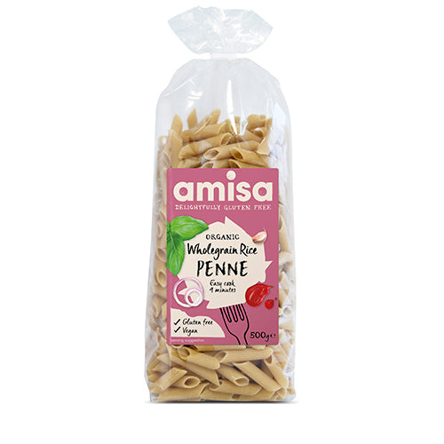 Amisa Glutenfri Fullkornsris Penne Pasta Øko