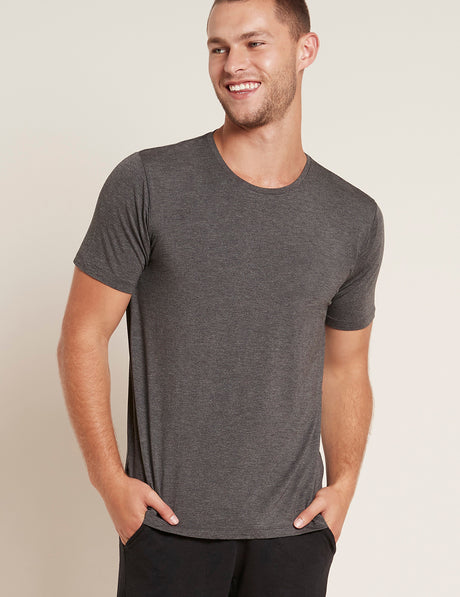 Bambus T-shirt Menn Mørk Grå Rund Hals