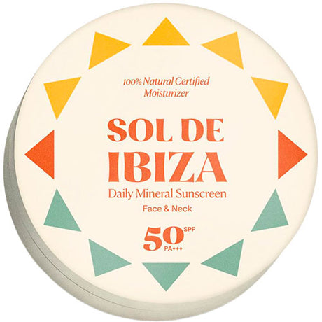 Sol de Ibiza Natural Mineral Sunscreen Ansigt SPF50 | 35 g fra Sol de Ibiza