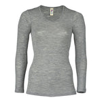 Engel Natur Langærmet Bluse, Uld/silke, Light Grey | Str. 42/44