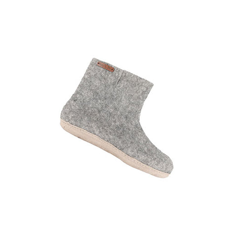 SHU´S hjemmesko med læder sål - Light Grey 38