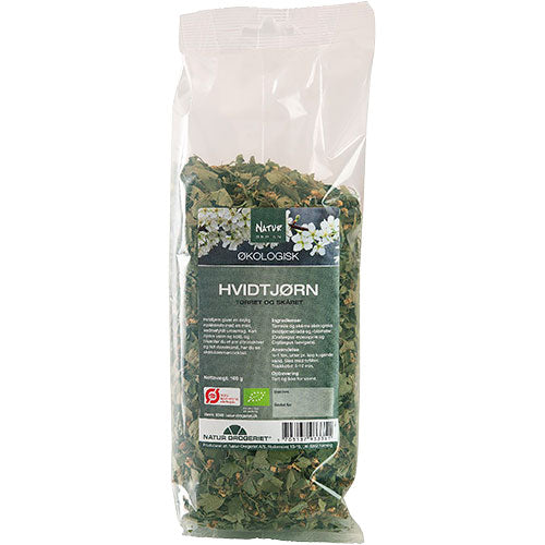 Hagtorn - Hvidtjørn Øko, blad med blomst, Tørket urt