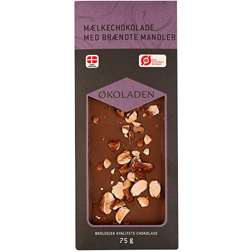 Melkesjokolade med brente mandler Øko