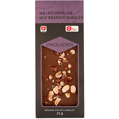 Melkesjokolade med brente mandler Øko