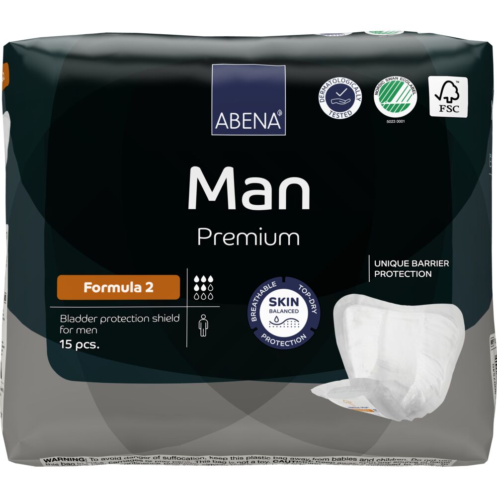 Abena Man Formula 2 Inkontinensbeskyttelse med teip | 15 stk