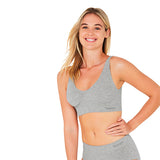 Boody Padded Shaper Crop Bra Lysegrå | Str. S fra Boody