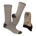 Alpakka Ullsokker Stripet & Brun Glattstrikkede 2-pk | Str. 39/42