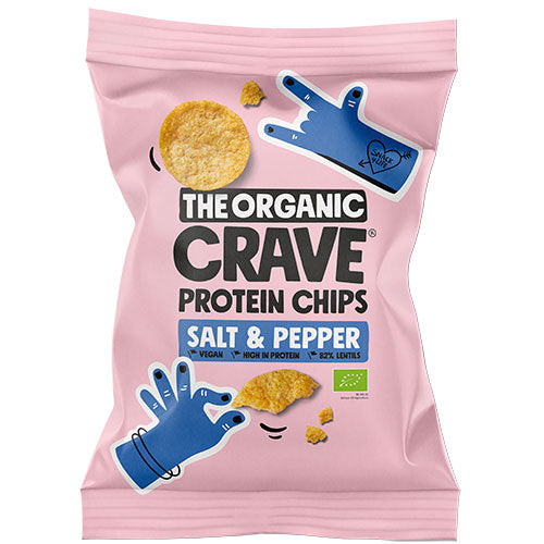 Veganske protein chips m. Salt & pepper Økologisk
