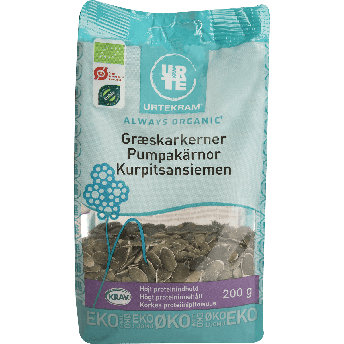 Urtekram Gresskarfrø Økologisk | 200 g fra Urtekram