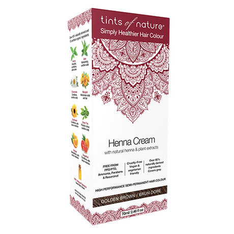Tints of nature Henna Hårfargekrem | Golden Brown fra Tints of nature