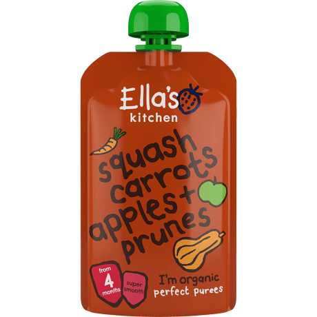 Ellas Kitchen Babymos 4 mnd+ Butternut, Gulrot, Eple og Svisker Økologisk | 120 g