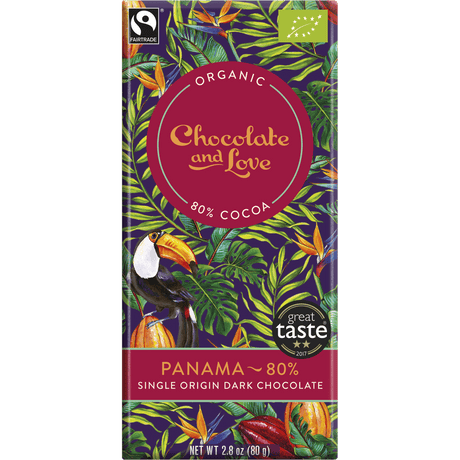 Chocolate and Love Sjokolade Single Origin Panama 80% Økologisk fra | 80 g