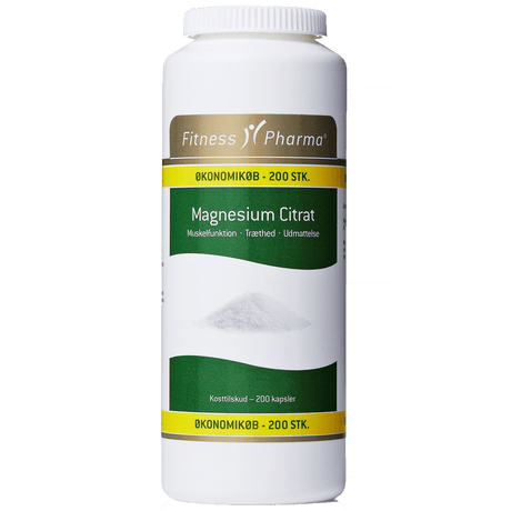 Fitness Pharma Magnesium Sitrat | 200 Kapsler fra Fitness Pharma