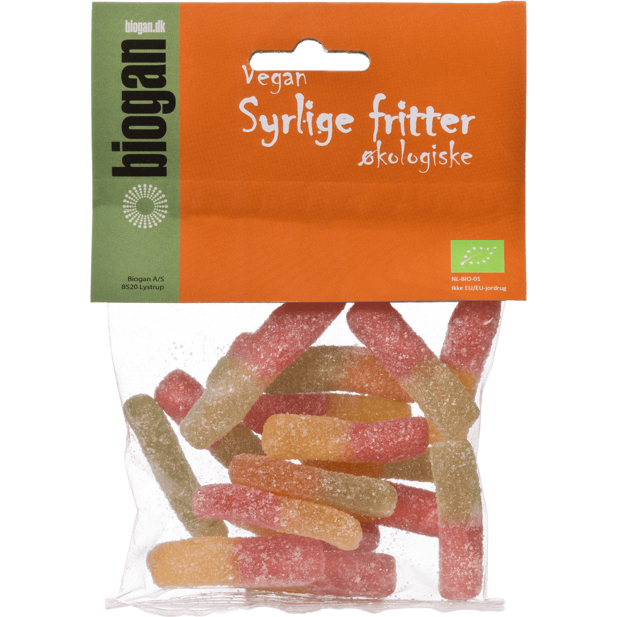 Biogan Syrlige Pomfritter Gelatinfri Gelegodteri Økologisk | 75 g