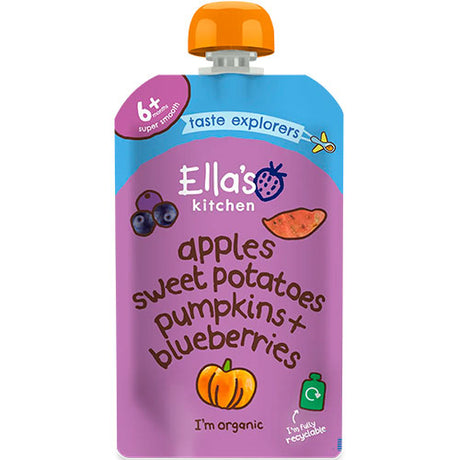 Ellas Kitchen Babymos 4 mnd+ Søtpotet, Gresskar, Eple & Blåbær Økologisk | 120 g
