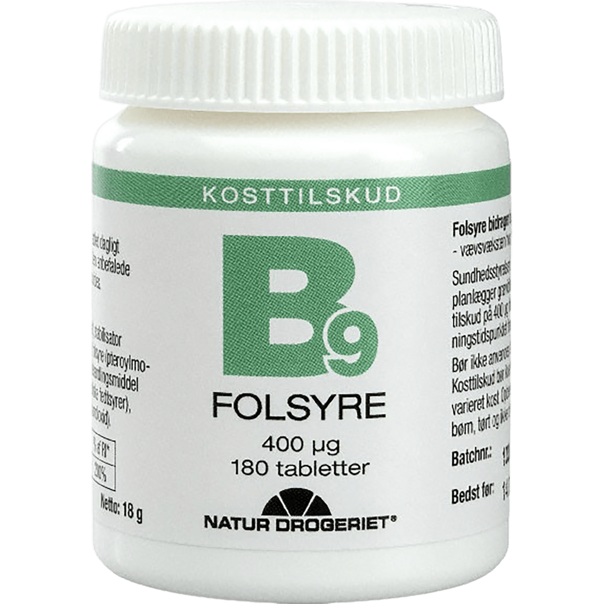 Natur-Drogeriet Super Folsyre (økonomikjøp) 400 µg | 180 tabletter fra Natur-Drogeriet